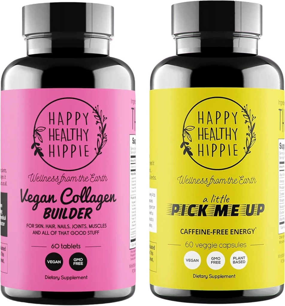 Glad sunn Hippie plukke meg opp naturlig energi piller & vegansk kollagenbygger