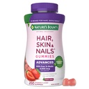 Naturens Bounty Optimale løsninger Avansert hår, hud og negler Pectin Gummies, 2x Biotin Per Serving, Ingen Stick Gummy, Vegetarisk Formel, Strawberry Flavor, 200 ct, 100 Total Services