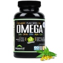 Flax Seed Oil - Omega 3 Super Blande med DPA, EPA, DHA, ALA og GLA med fisk, boring og organisk Flax Seed Oil - Over 2.400 Milligram styrke - Glutenfri - laget i USA - 60 SoftGels