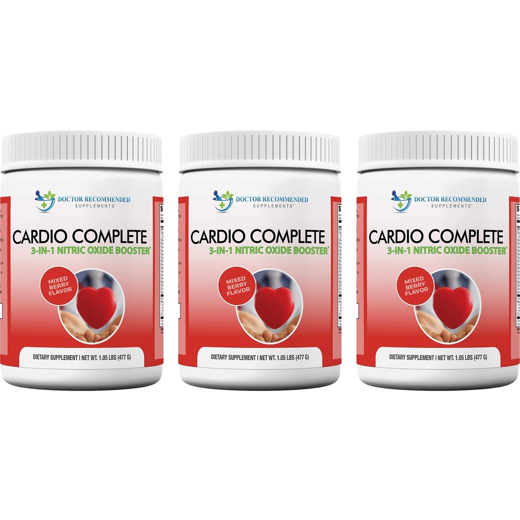 Cardio Complete - Heart Health Support pulver Supplement - 3-i-1 Nitric Oxide Booster med 5000 L-Arginine, 1000 mg L-Citrulline, og Hawthorn Berry