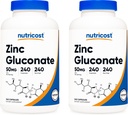 Nutricost Sink Gluconate 240 Veggie Capsules (50 mg) (2 flasker) - Glutenfri og ikke-GMO