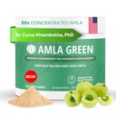 Amla Powder & Decaf Grønn Te Supermat Supplement, 20x Ultra konsentrert Amla, Antioksidant støtte, laget med Oolong Te og Indisk Goosebær, Økologisk, Vegansk, Decaf, 30 Serveringer