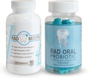 Rad orale probiotika for tenner og gums med rad munn for tannfølsomhet - tannvernformulert tannprobiotiske med Lactobacillus Reuteri og multivitamin for å styrke gums, tenner og jaw bein