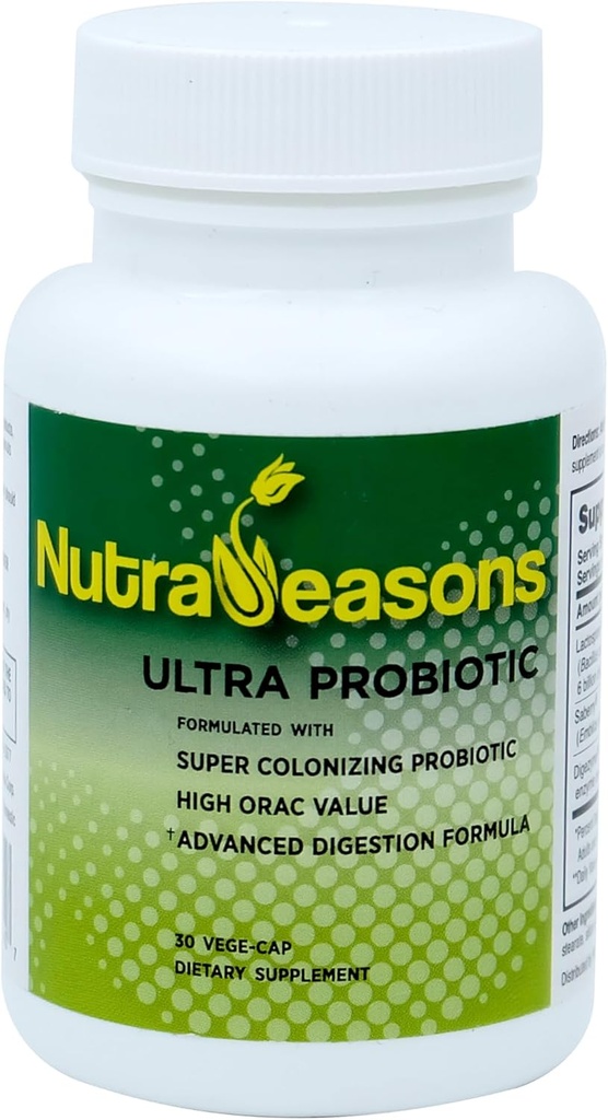 Ultra Probiotiske kompleks med Bacillus koagulanter, Digestive multienzymer, Prebiotiske Berries® Organic, Non GMO ® 30 Veg Caps