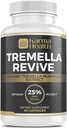 Tremella Mushroom Powder Capsules - Compressed White Snow Fungus Mushroom Powder Supplement - 25% Beta Glucan innhold, Vegansk & GMO Gratis. Snow Fungus Organic Supplement