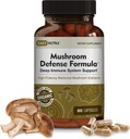 DailyNutra Mushroom Defense Formula - immunstøtte Supplement | Organic Mushrooms, Hot Water Extrahert - Reishi, Chaga, Maitake, Shiitake & Turkey Tail (60 kapsler)