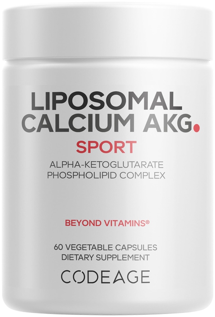 Kodelag Liposomal Kalsium AKG Supplement - Kalsium Alpha-Ketoglutarate - 2-måneders Supply - Liposomal Levering - 1 Kapsel Per Serving - Ikke-GMO, Glutenfri - 60 Kapsler