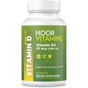 Noor vitaminer Halal vitamin D, Halal vitamin D3, 1000 IU tabletter, støtter bein, immun og hjerte helse, ikke-GMO, Glutenfri og Halal (60 greve)