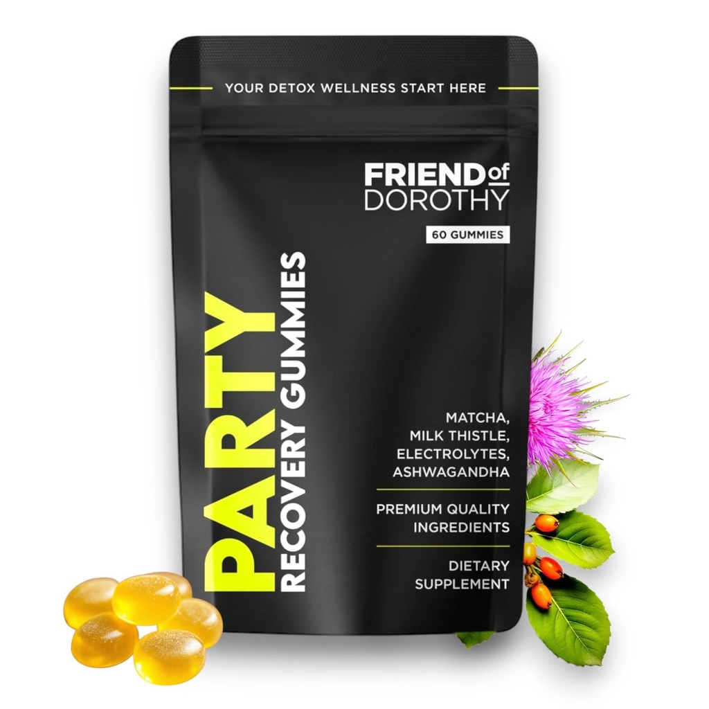 Fest Recovery Gummies – Detox, Hydration & Energi Boost med Electrolytes & Matcha – Redusere hjernen tåke og støtte Mood – 60 gummies per pakke