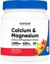 Nutricost Kalsium Magnesium pulver (Fruit Punch, 60 serveringer) - Beinstøtte, Ikke-GMO, Glutenfri (fra kalsiumcitrat og magnesiumcitrat)