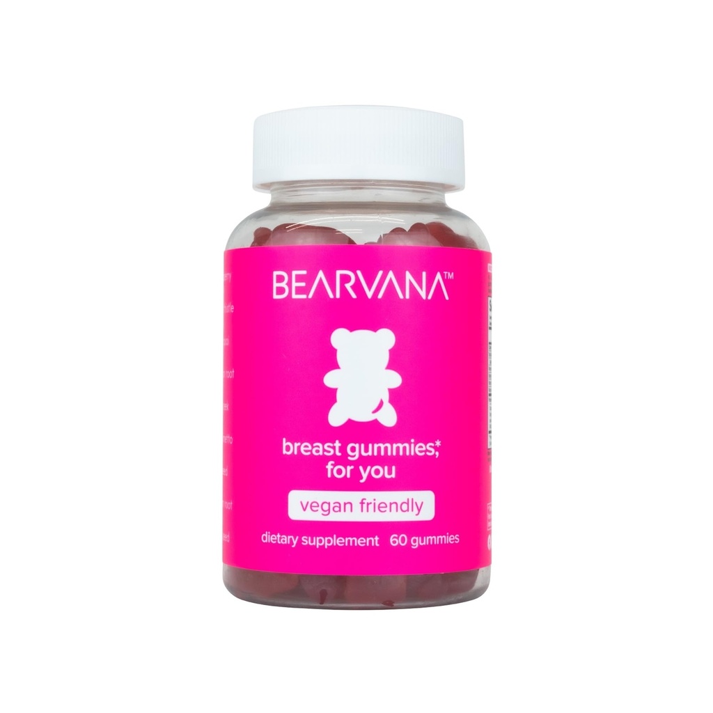 Bearvana Top Support Gummies for kvinner | Støtte naturlig balanse og tillit | Fitness Supplement | essensielle vitaminer | 9 urter inkludert Fenugreek, Flaxfrø, Dong Quai| Berry Flavor | 60 Gummies