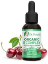 Økologisk vitamin B-kompleks flytende dropper | B-vitaminer kompleks Supplement med B3, B6, B7, B9 & Metyl B12 dråper for voksne og barn | Vegan Cherry Flavor 1oz | 60 serveringer / 2 måneders forsyning