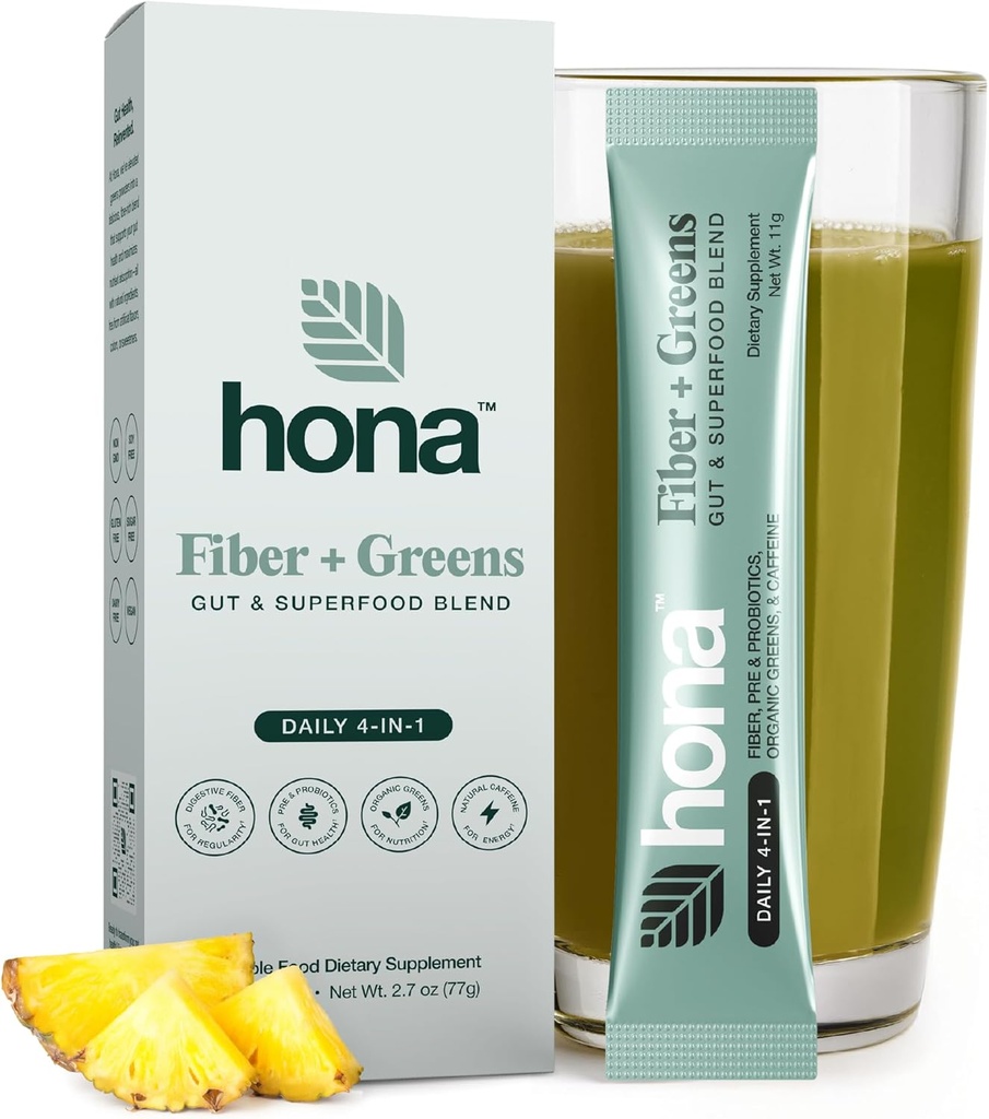 Gut & Superfood Blande, Grønn pulver med prebiotika, Probiotika, Fiber & Naturlig Koffein, Glutenfri, Sukkerfri, Dairy Free, Vegan, Ikke GMO Grønn Superfood pulver (7)