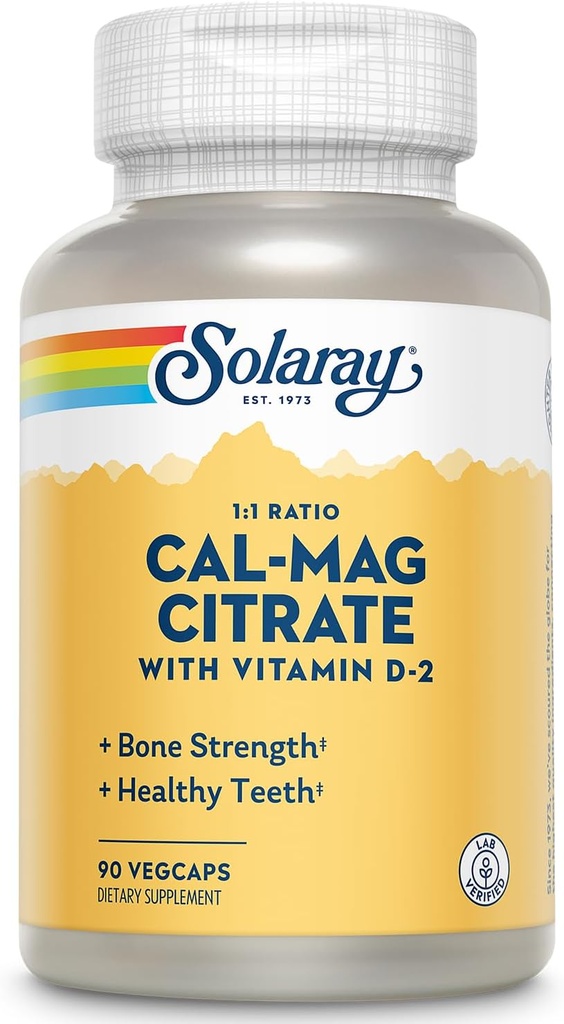 SOLARAY Cal-Mag Citrate m/D 2 1:1 ® 90 Vegkapsler