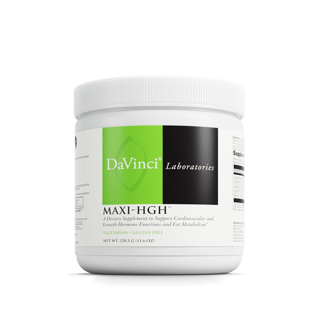 DAVINCI Labs Maxi-HGH - Aminosyre Supplement for å støtte kardiovaskulære system, muskelgjenvinning, menneskelig veksthormon release og fettmetabolisme* - Glutenfri - vegetarian - 328,5 g pulver