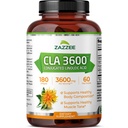 Zazzee høy styrke CLA 3600, 180 Softgels, 3600 mg per servering, konjugert Linoleic Acid fra Saflower Oil, konsentrert og standardisert, 60 dagers forsyning, ikke-GMO og laget i USA