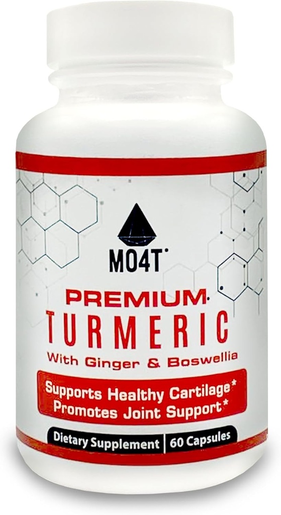 Premium Turmeric, Glukosamin, Ginger, Chondroitin Sulfate, Boswellia Extract, MSM, Bioperine, Quercetin & L-Meth - 60 Kapsler