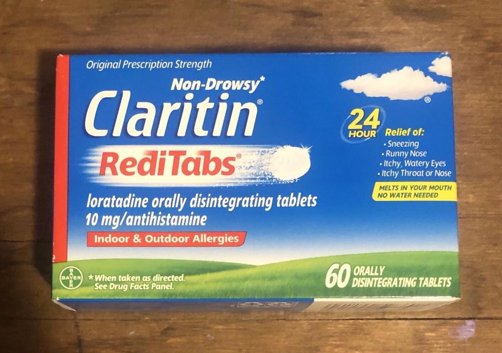 Claritin RediTabs 24-timers allergi medisin, ikke-Drowsy Allergy Relief, Loratadin Antihistaminer tabletter, 60 Antall