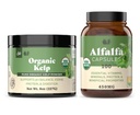 Organic Kelp pulver 8oz & ren Alfafa Leaf 100 kapsler