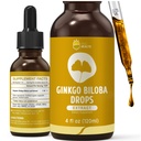 Organic Ginkgo Biloba ekstrakt flytende kosttilskudd, hjerne og fokus støtte, 98% absorpsjon, vegansk, ikke-GMO, alkohol & glutenfri - 4 Fl Oz
