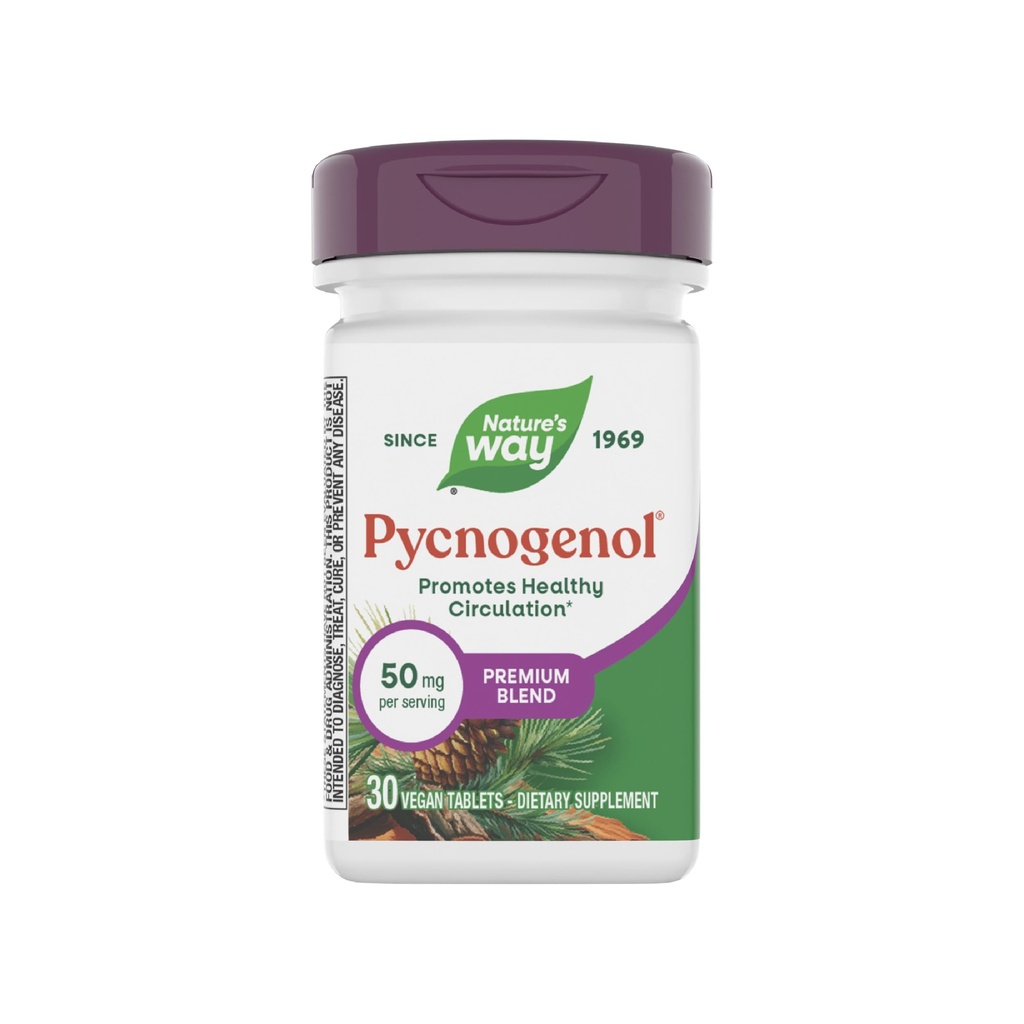 Naturens måte Pycnogenol, fremmer sunn sirkulasjon*, 30 vegan tabletter