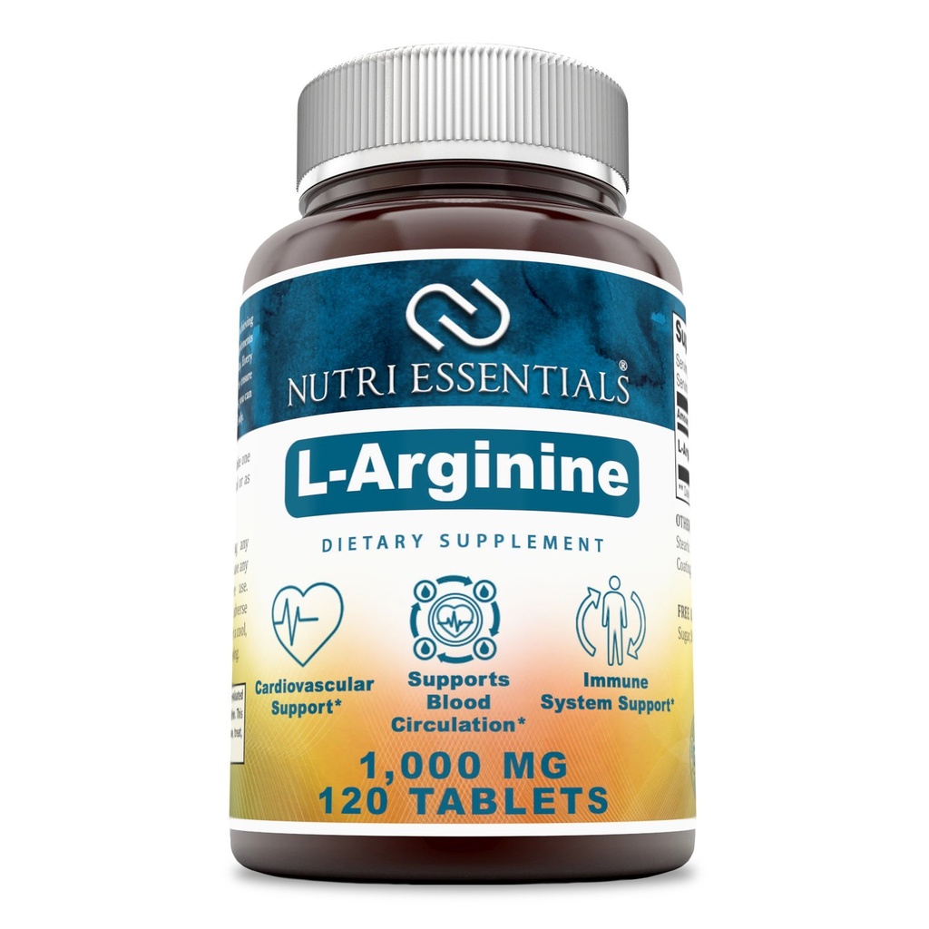 L-arginin 1000 Mg 120 tabletter Diett Supplement - støtter kardiovaskulær helse - støtter immunsystemfunksjoner - fremmer blodsirkulasjon