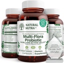 Naturlig Nutra Ultimate Flora Probiotic for kvinner og menn, hjelper forbedrer digestion, bidrar til generell helse, fremmer immunsystem, multi-strain med Lactobacillus, Acidophilus, 60 kapsler