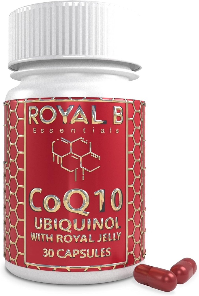 Ultra-Premium Co-enzym Q10 med Royal Jelly, Ubiquinol CoQ10 kapsler for hjertehelse og immunforsvar, All-Naturlig CoQ10 Supplement laget av bier, 3000 mg, 30 Veggie Kapsler