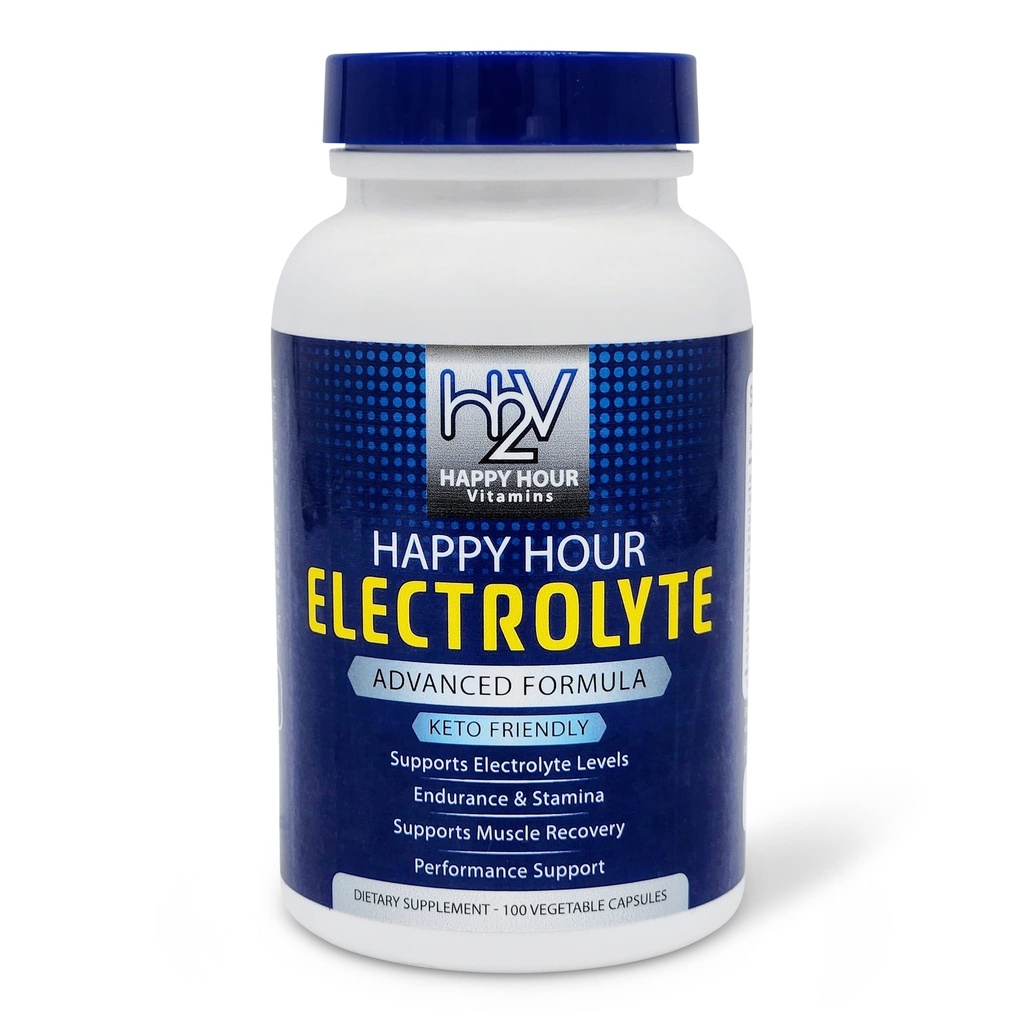 Elektrolyte piller- 100 piller- dehydrering, muskel kramper, ytelse, Keto & Rapid Recovery. Vegetariske kapsler m/Magnesium, Kalium, Natrium og kalsiumhydrasjon Supplement