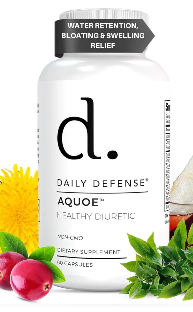 Diuretiske piller - Cranberry piller med grønn te, Dandelion, Apple Cider Vinegar og mer - AQUOE Vann borte piller for å blomstre og trene - Vann piller av daglig forsvar, 60 kapsler