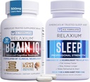 Relaxium Sleep Aid 60 Capsule + BrainIQ Nootropic Brain Kosttilskudd 60 Capsule (Family Pack Sleep & Brain Bundle)