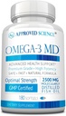 Omega-3MD - Fish Oil EPA & DHA - Forbedre kognitiv helse - 1 flaske - 3 måneders forsyning