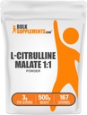 BulkSupplements.com L-Citrullin Malate 1:1 pulver - Citrullin pulver, Amino syre Supplement - Uflavorert & Glutenfri - 3g per servering, 500g (1,1 lbs) (Pack of 1)