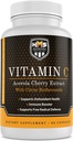 Acerola Cherry og Citrus Bioflavonoids vitamin C Supplement - støtter antioksidant helse, immunforsterker - Vegansk, økologisk - 90 kapsler, 90 dagers supply