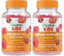 Livbare Probiotika 5 milliarder barn + immunstøtte barn, Gummies Bundle - Great Tasting, Vitamin Supplement, Glutenfri, GMO Gratis, Chewable Gummy