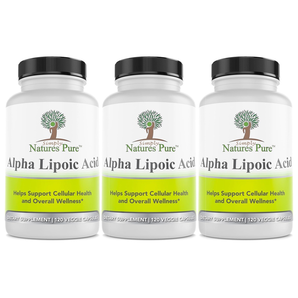 Bare naturer ren Alpha Lipoic Acid 600 mg 360 Veggie kapsler, ikke-GMO Thioctic Acid 12 måneders forsyning
