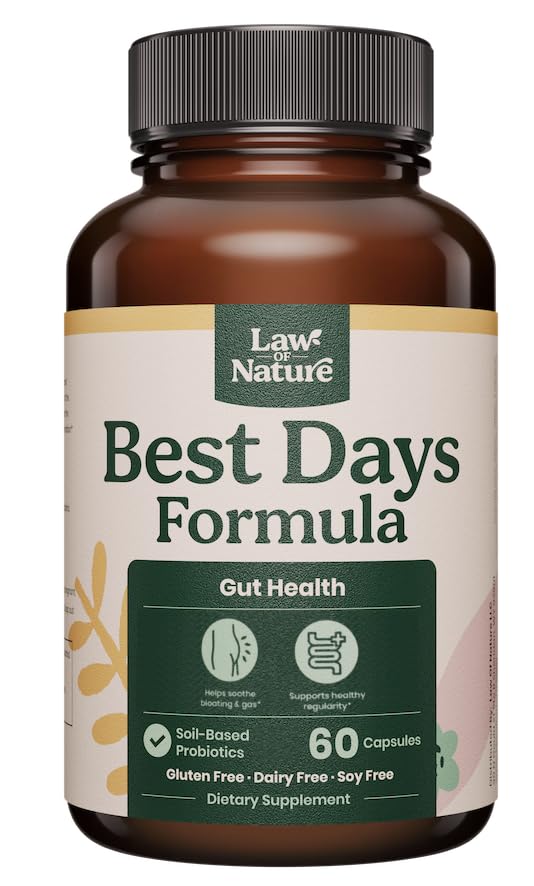 Best Days Formula  Advanced Avansert 5-i-1 Gut støtte for blooting, gass og uregelmessighet | Soil-baserte probiotika + Prebiotika, L-Glutamine, Aloe Vera & More