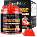 Kreatin Monahydrat Gummier for menn kvinner muskelvekst, sukker gratis - Forbedre styrke og ytelse, bulk kosttilskudd kreatin - Pre Workout Gummies- 120 stk