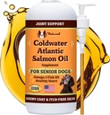 Naturlig Hundeselskap Coldwater Atlantic Salmon Oil for hunder (16oz) - Senior Dog Fish Oil Supplement med Omega 3, lett å digest for eldre hund fisk olje, flytende hund fisk olje felles støtte supplement