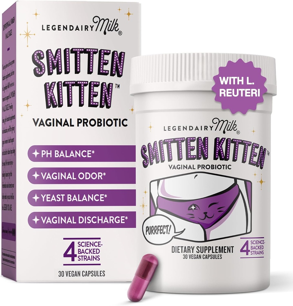 Legendairy Milk Smitten KittenTM - Vaginal probiotika for kvinner - klinisk studerte probiotika Lactobacillus Reuteri for kvinners Vaginal helse - støtter pH-balanse, Flora & Urinal Tract Wellness
