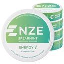 NZE Koffein Nootropic Pouches (Spearmint) - Energi Pouches med 50mg Koffein, Alpha GPC, L-tyrosin & L-Theanine med ingen sukker eller kunstige søtningsmidler - 15 Pouches Per Can - 5 Pack