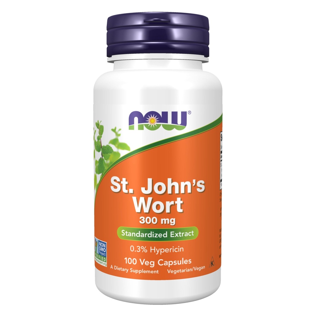 NU Mattilskudd, St. John's Wort (Hypericum perforatum) 300 mg, Standardisert Ekstrakt, 100 Veg Kapsler
