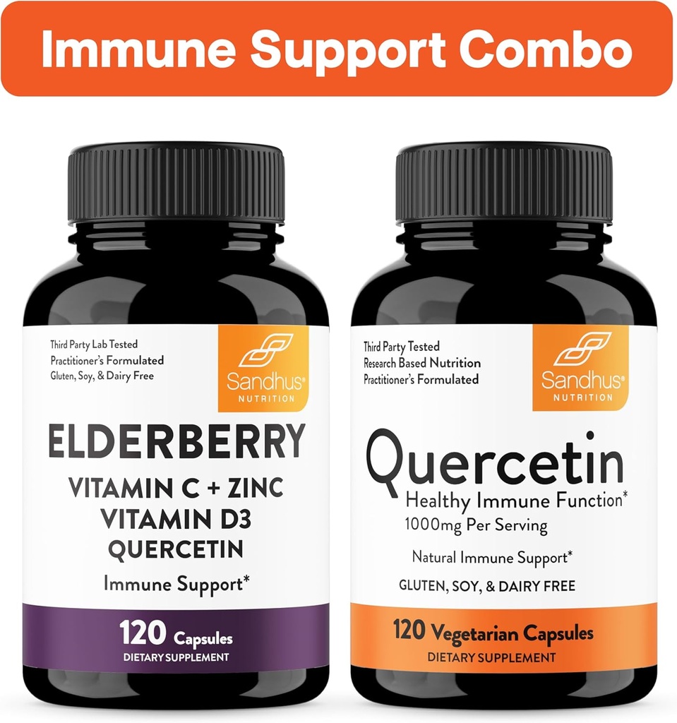 Sandhus immunstøtte Combo Olderberry & Quercetin Capsules Bundle | støtter immunhelse