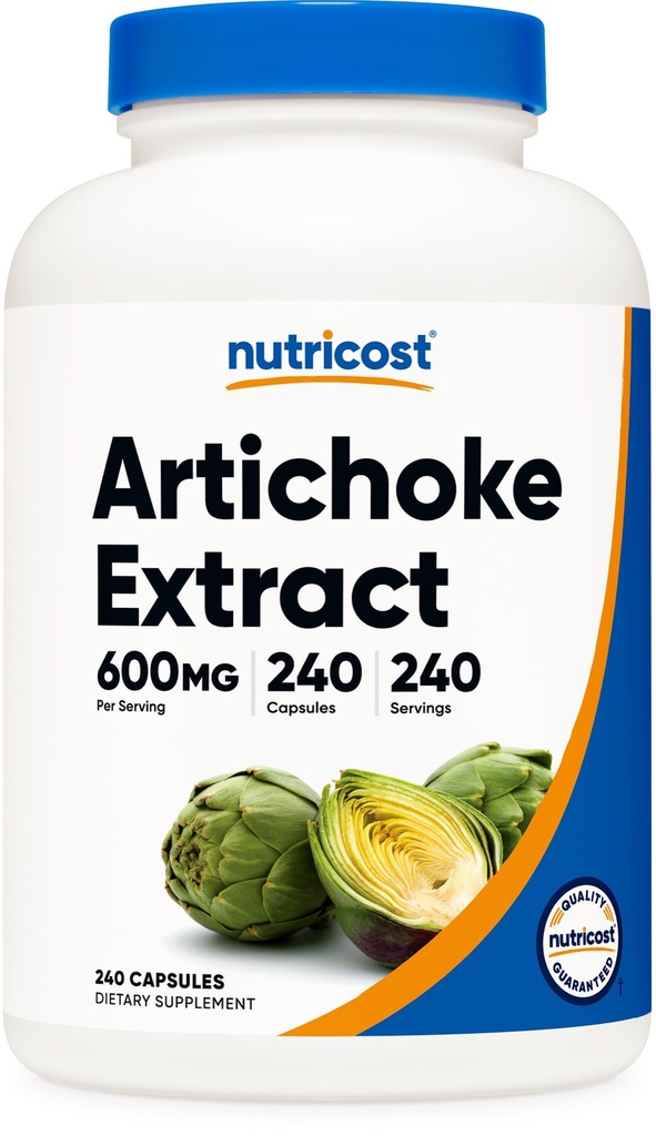 Nutricost Artichoke ekstrakt 600 mg, 240 vegetariske kapsler - Glutenfri, ikke-GMO