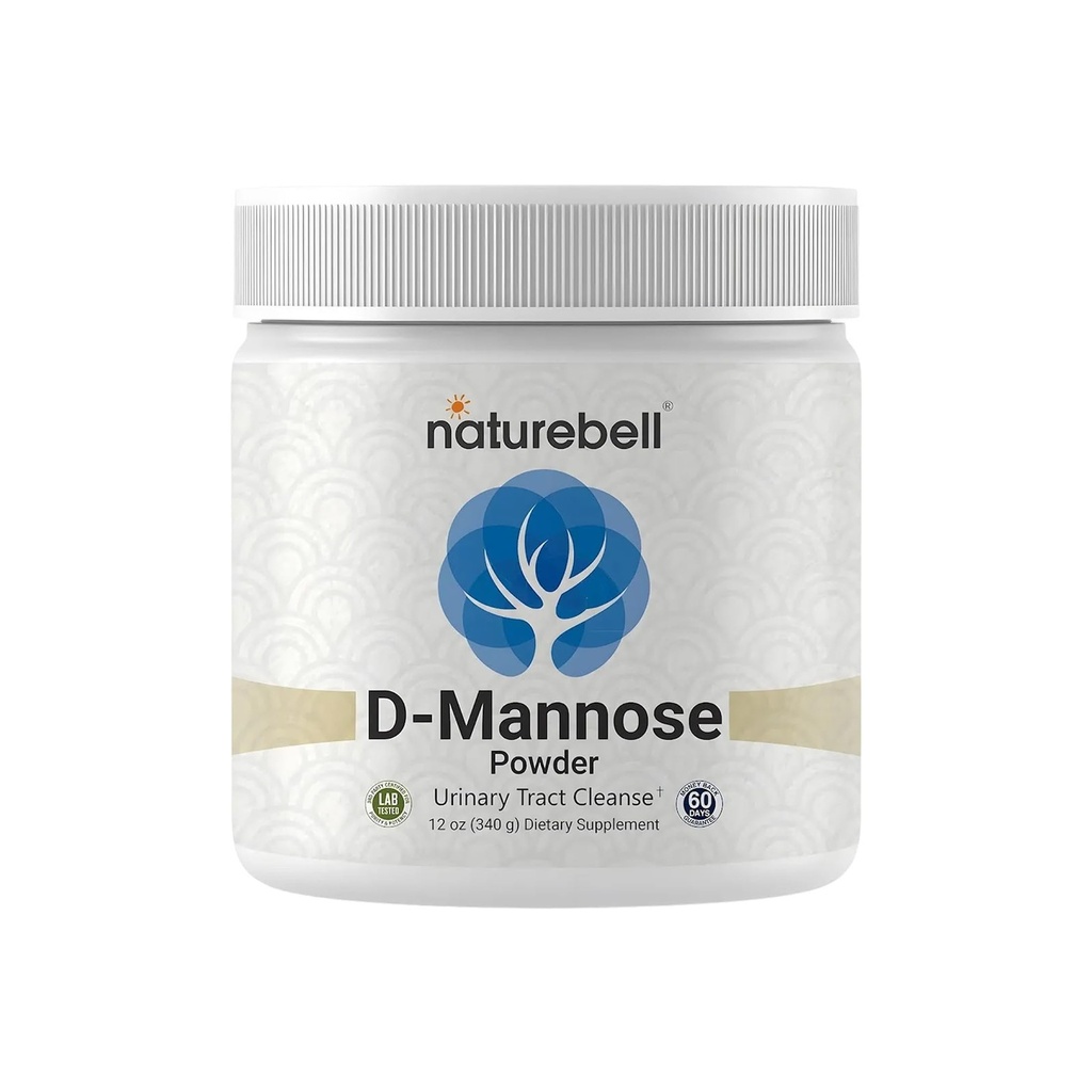 NatureBell D Mannose pulver, 12oz | Instantized for maks absorpsjon – rask fungerende rensing – urinveistrakt og bladder helsestøtte – Flush UTI urenheter – ikke-GMO, Vegan