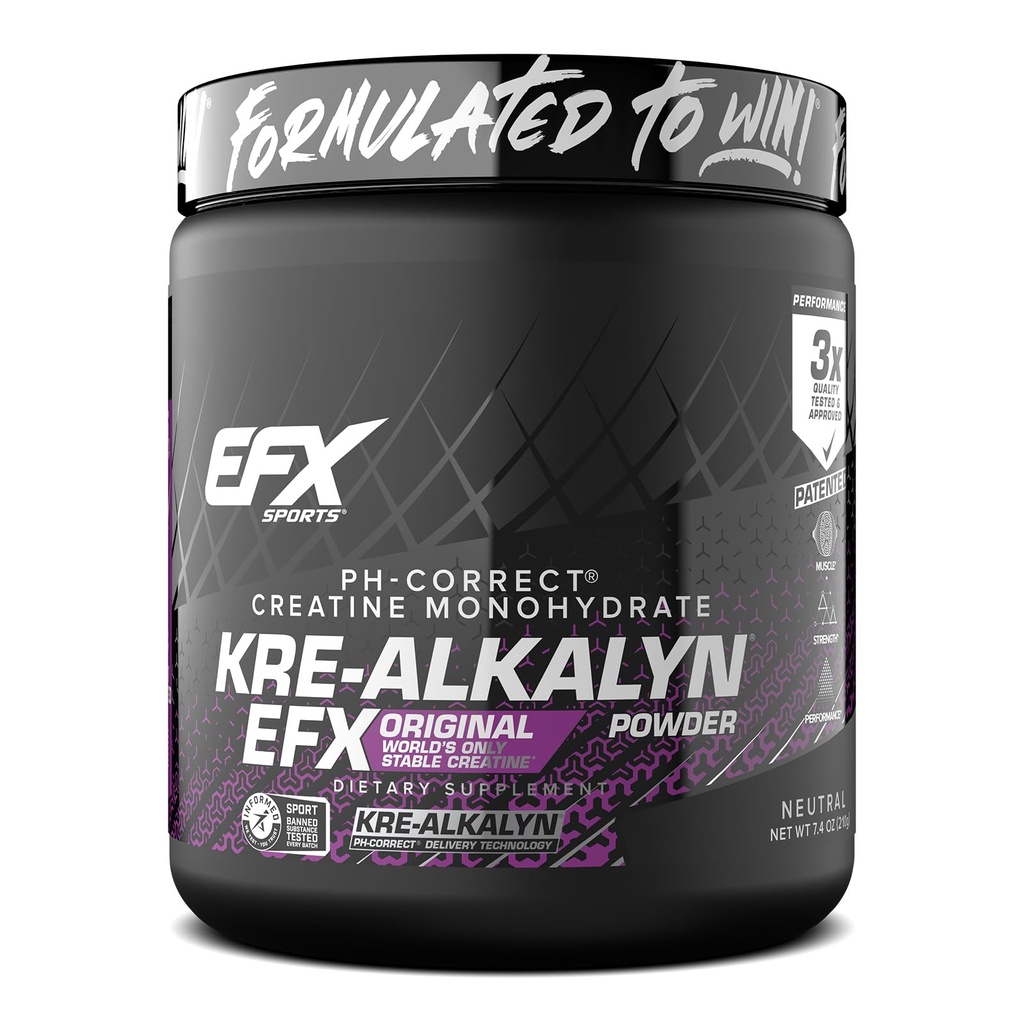 EFX Sports Kre-Alkalyn EFX Powder ® pH Korrekt Kreatin Monohydrat pulver Supplement | Styrke, Muskelvekst og ytelse | 140 Serveringer (uovertruffen)
