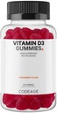 Codeage vitamin D3 Gummy vitaminer, vitamin D3 5000 IU Gummies Cholecalciferol 125 mhg - 2-måneders forsyning - myk pektin-basert, dyr gelatin-fri vitaminer Gummy, Jordbær, Glutenfri - 60 gummier