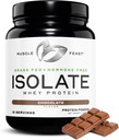Muskelfest Grass-Fed Whey Protein Isolate, Alt naturlig hormonfritt pastur hevet, Whey Isolate Protein pulver for menn og kvinner, ren, Glutenfri, Delicious Isolate Protein - sjokolade, 1lb