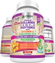 FRESH HealthyCARE Multi Collage piller med type I, II, III, V & X Peptider med vitamin C, Hyaluronsyre - støtter sunnt hår, hud, negler og ledd - 120 Kosher Kapsler
