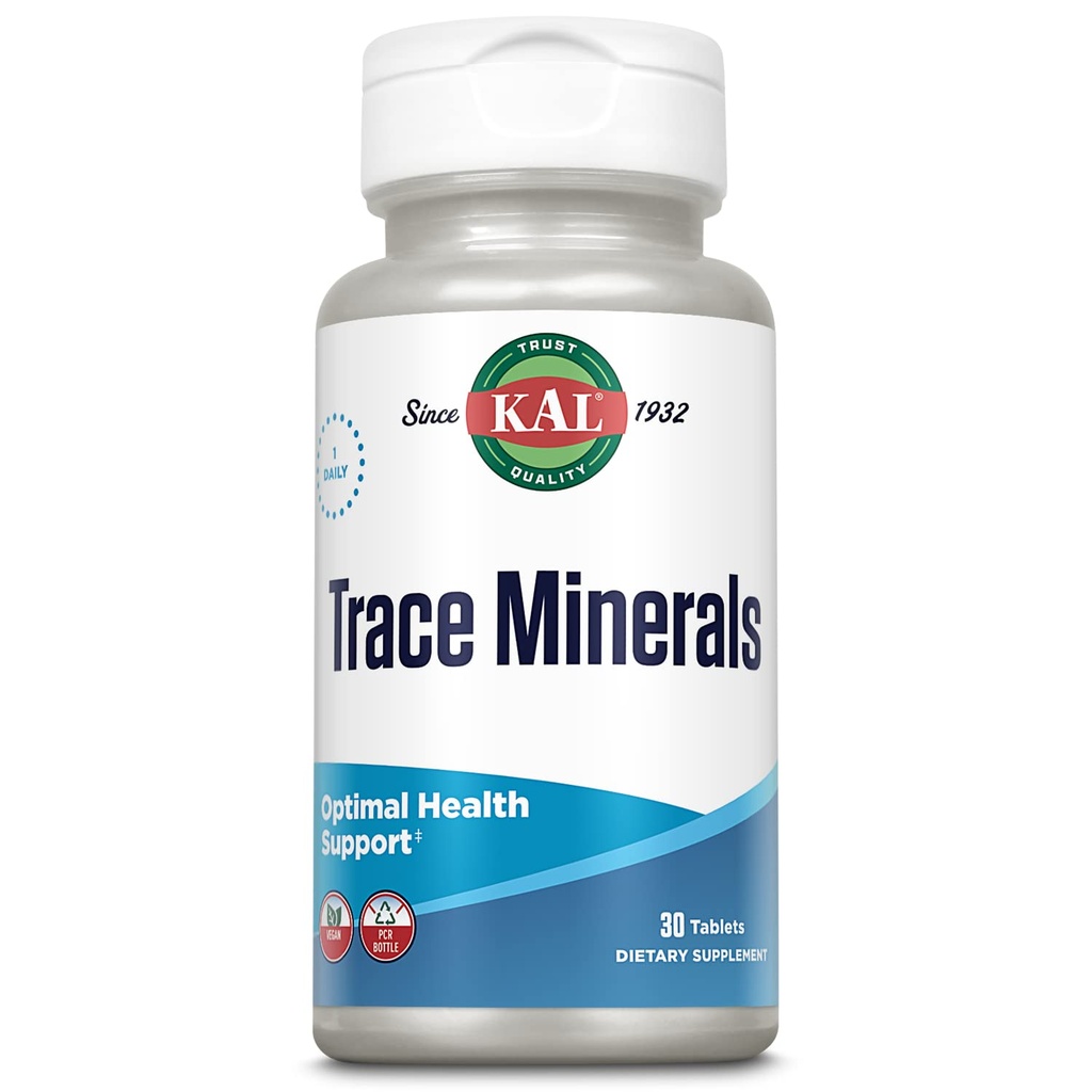 Kal Trace Minerals Actisorb Tabletter, 30 Count
